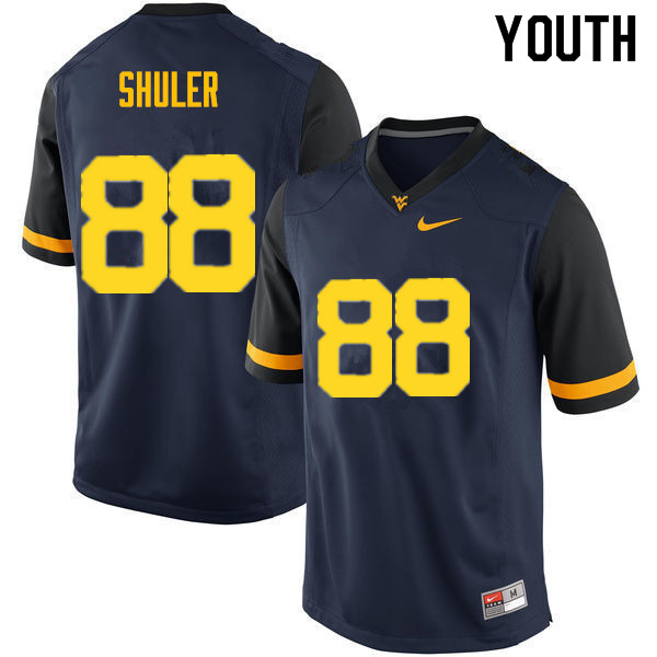 NCAA Youth Adam Shuler West Virginia Mountaineers Navy #88 Nike Stitched Football College Authentic Jersey FG23N67HK